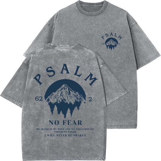 Psalm Unisex Washed T-Shirt, Christian Tshirts, Vintage 90s Graphic Tee, Gift Top Womenswear Cotton Mineral Color