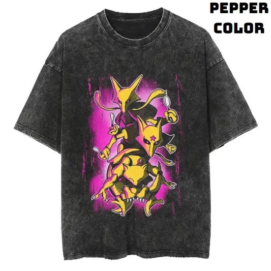 Psychic Squad Abra, Kadabra, Alakazam Vintage Tee, Alakazam Shirt, Pokemon Shirt, Vintage Pokemon Anime T-shirt, Anime Manga Shirt, Cute Shirt, Vintage Graphic Tee, Unisex T-Shirt, Gift For Fan Pokemon, Crewneck Short Sleeve Shirt Top Menswear Streetwear