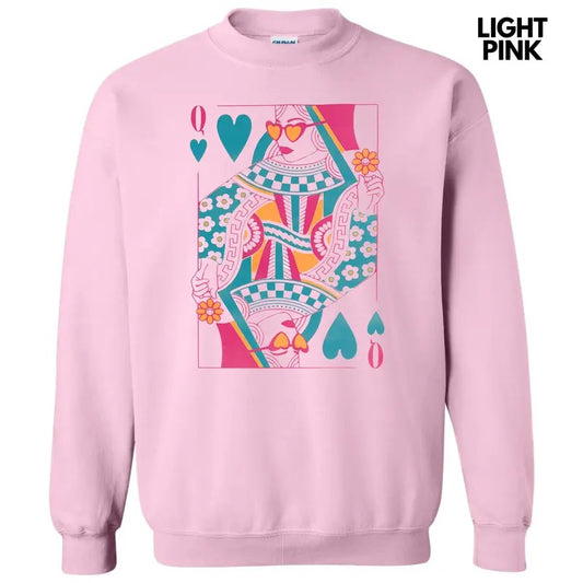 Queen Of Hearts Card Sweatshirt