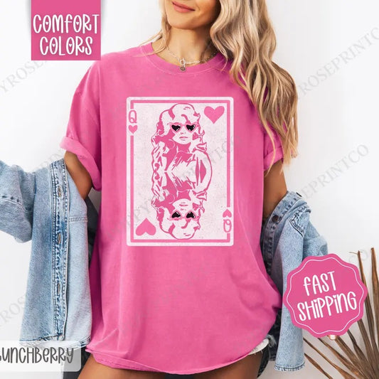 Queen of Hearts Shirt Comfort Colors, Valentine's Day Women's Tee, Cute Women's Tshirt