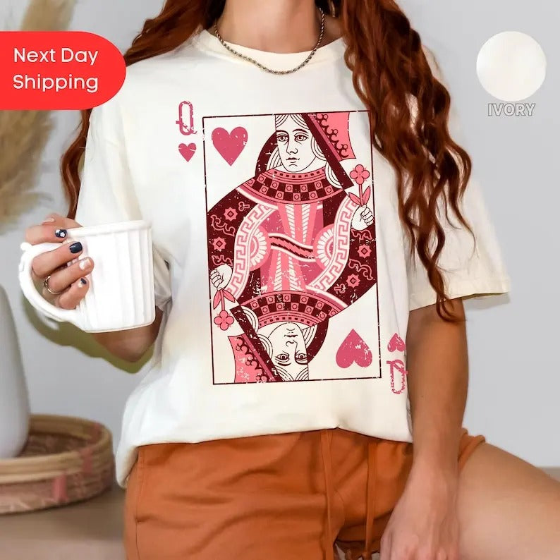 Queen of Hearts Valentine T-shirt,sweatshirt,hoodie, Gift Bride Shirt, Mothers Day Shirt Mom Gift Bachelorette Party Shirts