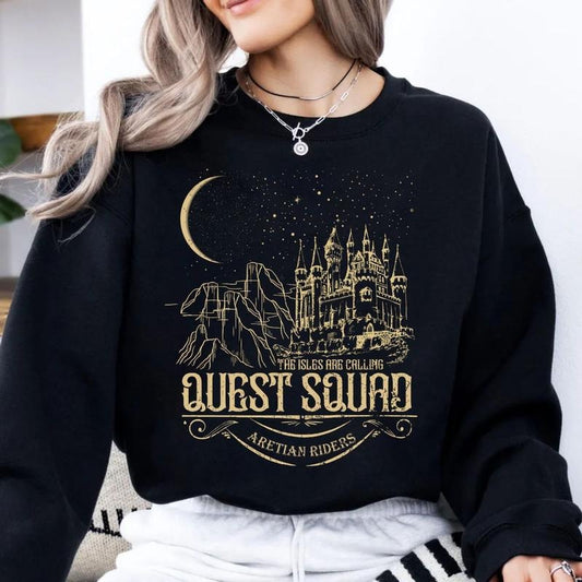 Quest Squad Dragon Riders Shirt, Quest Squad Onyx Storm Shirt, Riorson House Tee, Fantasy Reader Gift, Basgiath War College, Bookish Sweater Pullover
