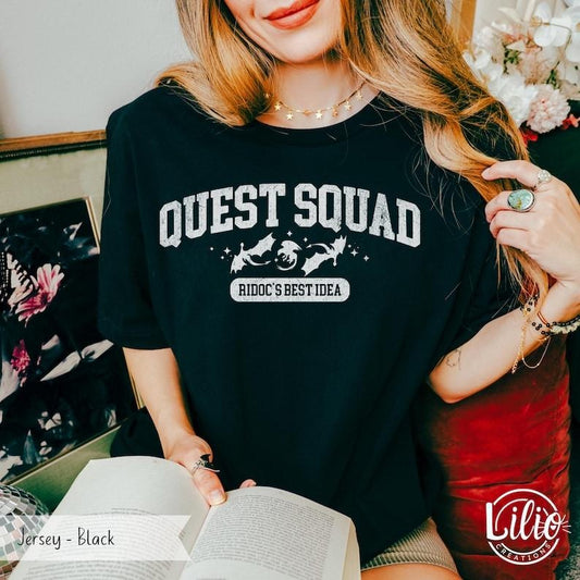 Quest Squad Shirt, Fourth Wing Shirt, Onyx Storm, Ridoc Tee, Dragon Gryphon Varsity, Romantasy Book, Booktok Merch, Basgiath War College