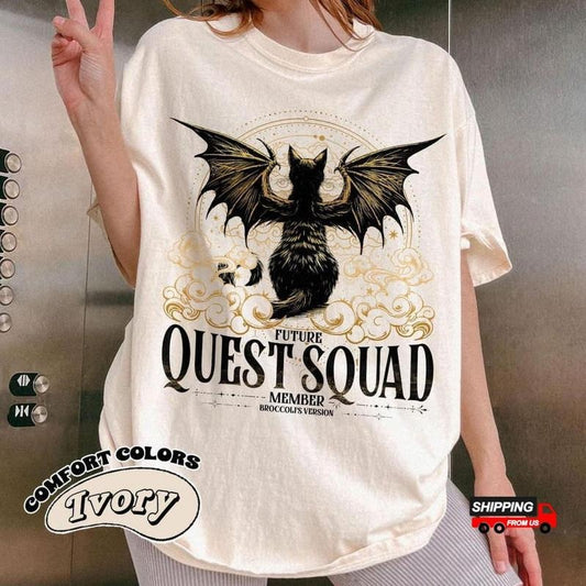 Quest Squad Shirt, Quest Squad Broccoli Shirt, Ridoc Romantasy Tee, Onyx Storm Book Gift, Fantasy Reader Gift, Classic Fashion