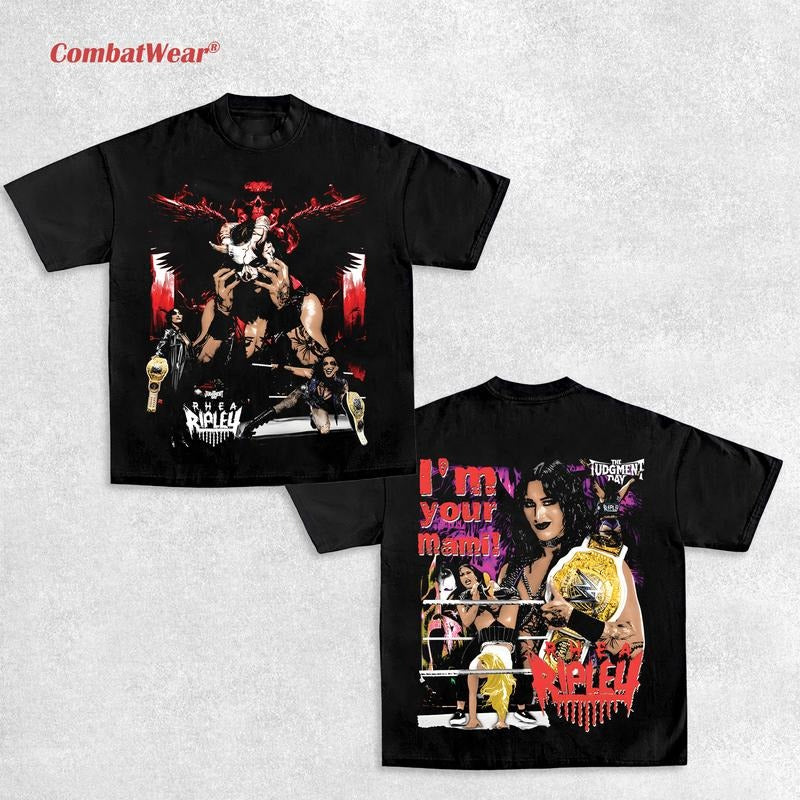 RHEA RIPLEY - "I'M YOUR MAMI" TEE , Wrestling Tee, Wrestling Graphic Tee, Wrestler Shirt, Sports Shirt, Vintage Wresting Shirt, Wrestling Gift