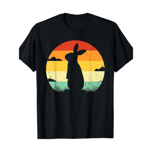 Rabbit Retro Vintage 80s Style Bunny Lover 100% CottonT-Shirt made in usa