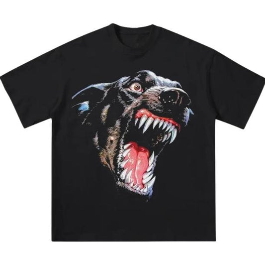 Rage Dog T-Shirt, Unisex Vintage Graphic Tees Gothic Grunge Y2k Emo Scene Amity Affliction Style Clothes Women Streetwear