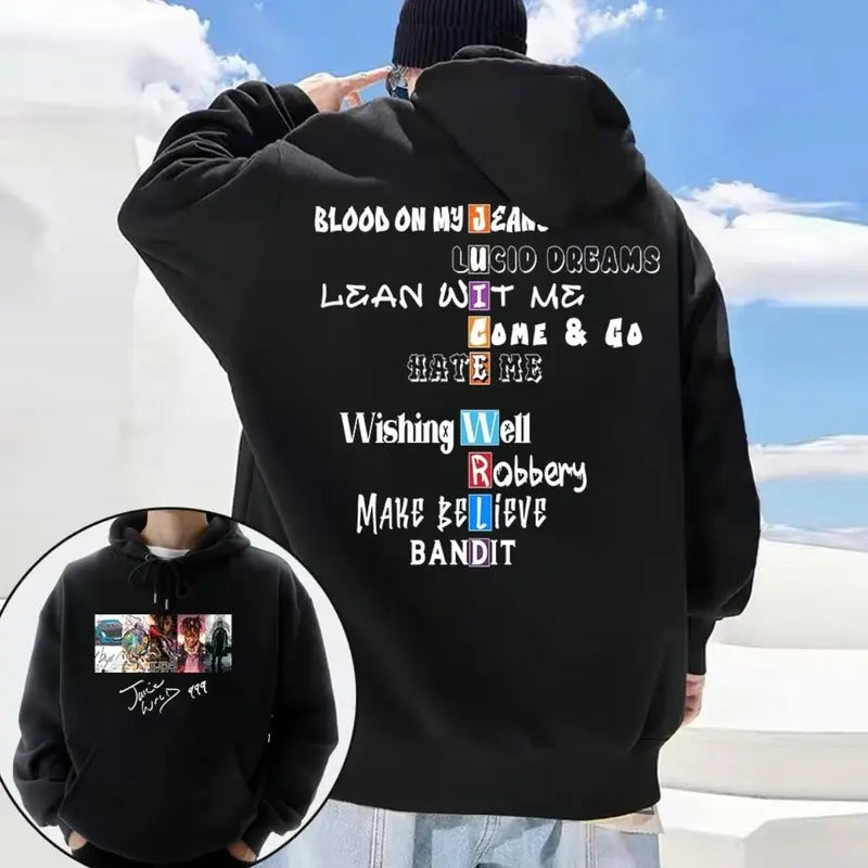 Rapper Juice Wrld Music Album Hoodie, Juice Wrld Hoodie, Men Hip Hop Retro Sweatshirt Unisex Fashion Oversized Hoodie Streetwear
