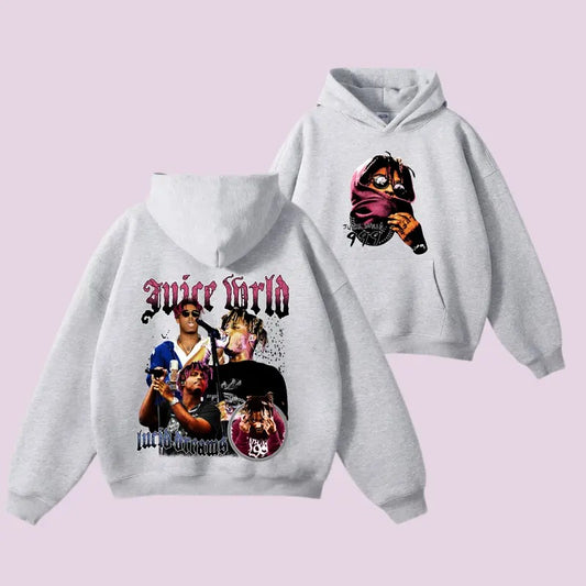 Rapper Juices S Wrld 999 2-Sides Hoodie Sweatshirt Shirt, Men Women Fashion Hip Hop Hooded Sweatshirts Hoodie Casual Vintage Boys Girls Pullovers Streetwear