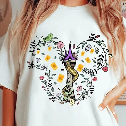 Rapunzels Custom Personalized Sweatshirt, Princess Castle Floral TShirt, Disneyworld Girl Shirt, Making Spirits Bright Tee, Gift For Fans Hoodie, Cute Cartoon Sweater 57I8 2907