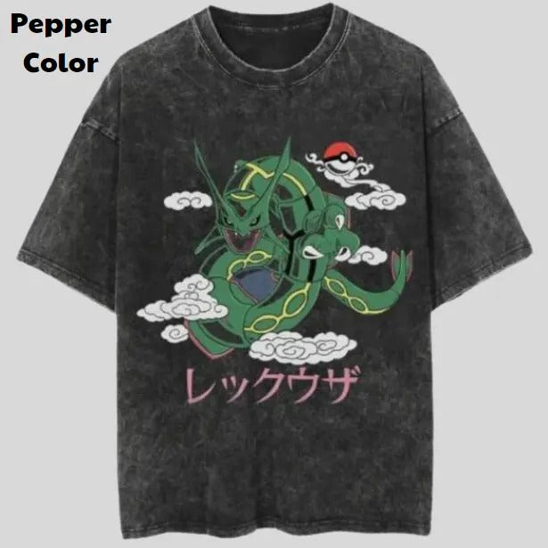 Rayquaza Tempest Vintage Tee, Rayquaza T-Shirt, Pokemon Graphic Tees, Unisex Anime Shirt, Gym Shirt Menswear Womenswear Streetwear
