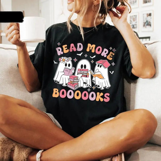 Read More Books Spooky Teacher Shirt, Halloween Shirt For Teacher, Gr00vy Ghost Teacher Tshirt, Unisex Short Sleeve Tee, Womenswear