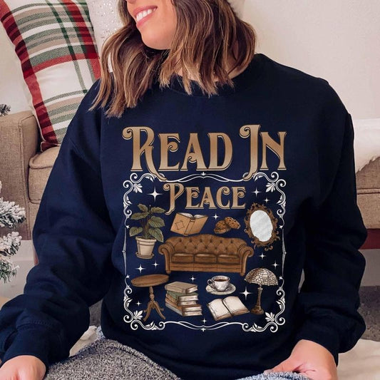 Read in Peace Sweatshirt, Spicy Books, Dark Romance, Fantasy Hoodie, Gift for Book Lover, Bookish Sweatshirt, Bookworm, Booktrovert Hoodie Shirt, Sweatshirt, Hoodie