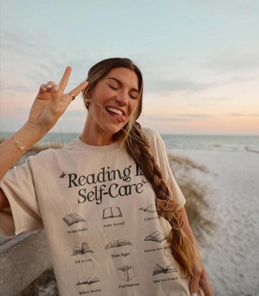 Reading Is Self-Care Shirt | Bookish Mental Health Shirt Book A Day Retro Shirt Read More Book Lover Bookworm Romance Reader Book Addict