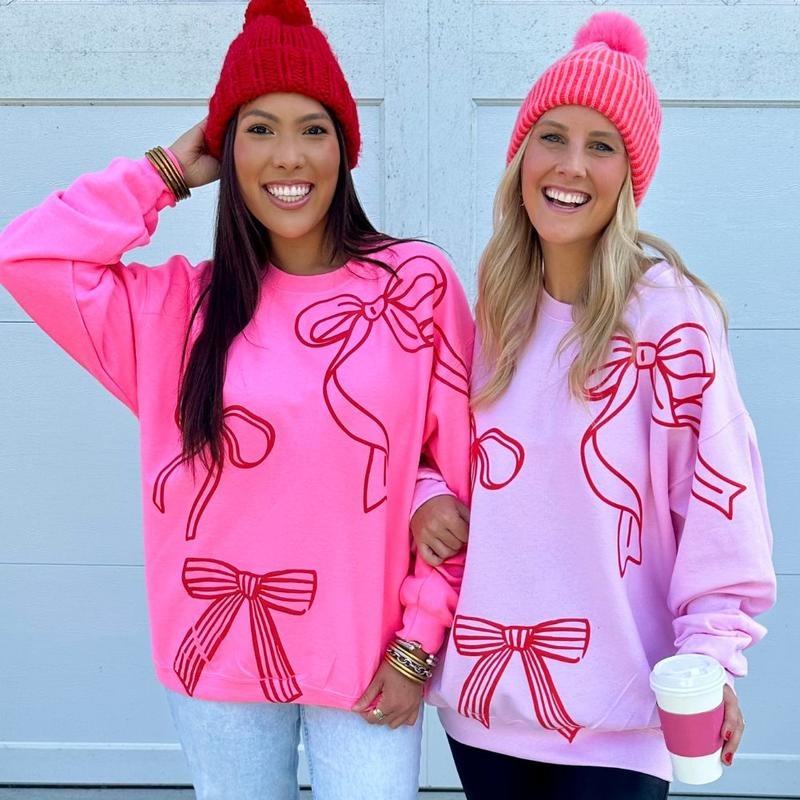 'Red Bows' PUFF Crewneck Sweatshirt
