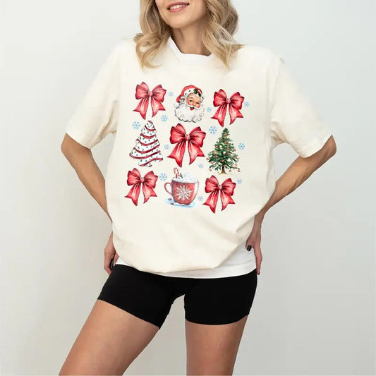 Red Coquette Christmas Sweatshirt, Cute Xmas Tshirt, Women's Holiday Tee, Retro Holiday Shirt