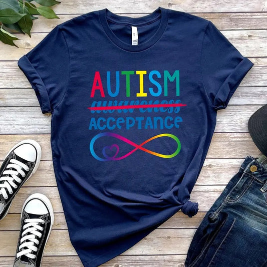 Red Instead Autism Shirt, Autism Acceptance T-Shirt, In April We Wear Red Autism Acceptance Shirt, Light It Up Red T-Shirt, Autism Awareness