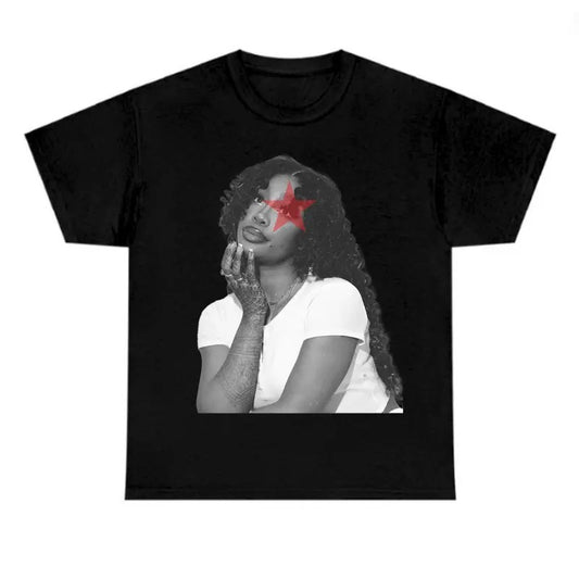 Red Star BW Sza T-Shirt Fan Tee - Men's Classic Cotton T-Shirt