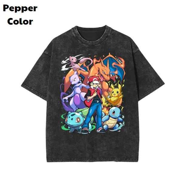 Red Team Vintage Tee, Ash Ketchum T-Shirt, Pokemon Tee, Anime Shirt, Animation Graphic Tees, Gym Shirt, Unisex T-Shirt