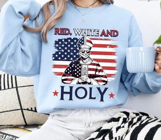Red White Holly Shirt, Pope Leo XIV T-Shirt, Robert Francis Prevost First American Pope Shirt, First American Pope in History T-Shirt