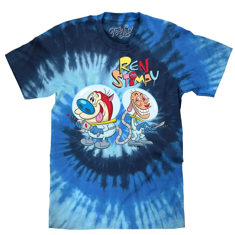 Ren & Stimpy Astronaut Tie Dye graphic tee
