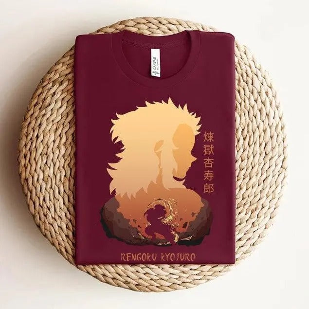 Rengoku Shirt, Silhouette Shirt, Anime Shirt, Anime Merch, Rengoku Set Your Heart Ablaze Shirt, Demon Slay Shirt, Anime Graphic Tee, Unisex Sweatshirt, Hoodie, Comfort Colors