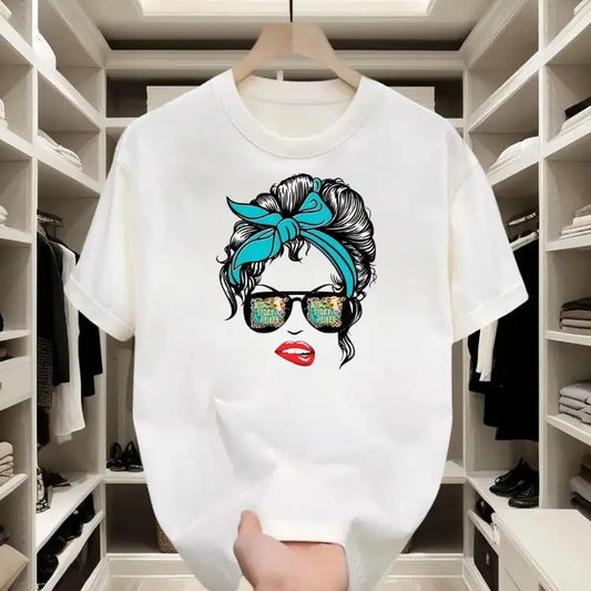 Retro - Chic Cotton T - shirt |   Stylish Female Graphic, Great for Casual Outings