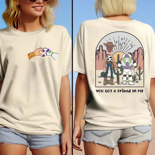 Retro 2-Sided Toy Story T Shirt Hoodie Sweater, You'Ve Got A Friend In Me T-shirt, world Family Tee, Toy Story land Holiday Trip