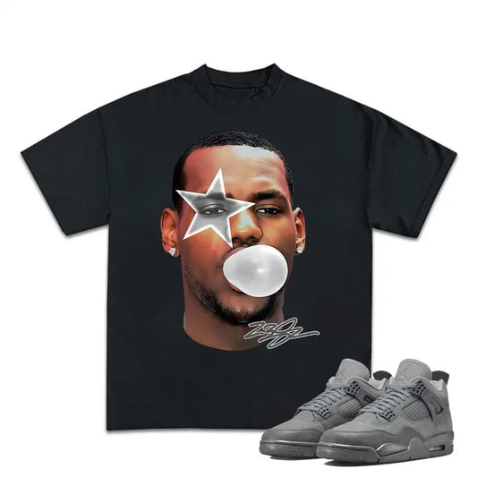 Retro 4S Wet Cement Unisex Shirt,  Lebron Bubble Wet Cement Unisex T-shirt, Shirt To Match Sneaker, Hiphop Rap Tee, Streetwear Y2K Shirt Cotton Menswear Clothing Clothe Oversized Top Tshirt