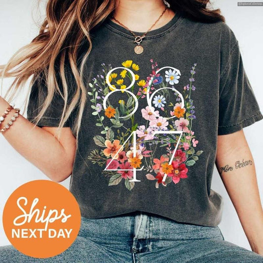 Retro 8647 Floral Anti #Trurmp Shirt, Democrat Liberal Pro Immigration, Subtle Anti ICE, Anti MAGA Republican Fascism Tee , Global Trending Outfits