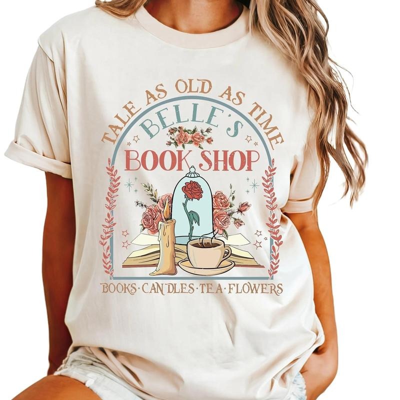 Retro A Tale as Old as Time Belle's Book Shop Shirt, Princess Belle's Book Club Shirt, Princess Bella Shirt, Beauty and The Beast Tee