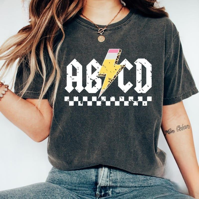 Retro ABCD Teacher T-shirt, Kindergarten Teacher, Back To School Shirt