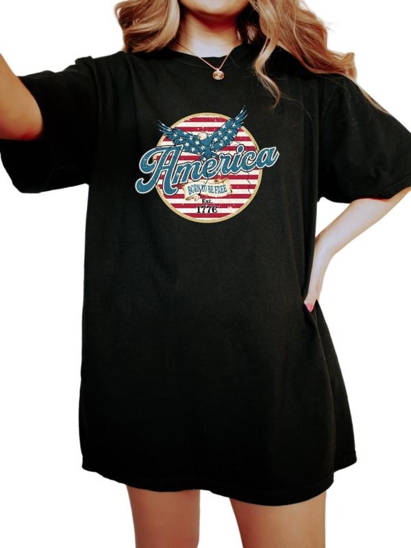 Retro America Font Usa Shirt, America Patriotic Shirt, Independence Merica Gift Shirt, American Flag Tshirt, Shirt For Veteran, Unisex T-Shirt, Gifts For Friends Besties, Short Sleeve Tee Shirt, Gifts For 4th Of July