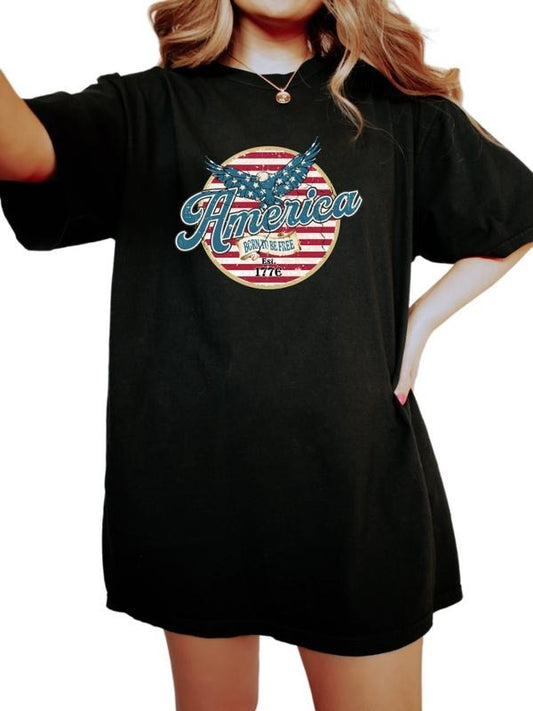 Retro America Font Usa Shirt, America Patriotic Shirt, Independence Merica Gift Shirt, American Flag Tshirt, Shirt For Veteran, Unisex T-Shirt, Gifts For Friends Besties, Short Sleeve Tee Shirt, Gifts For 4th Of July