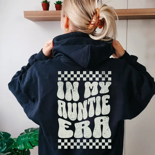 Retro Aunt Hoodie, Cute Aunt Hoodie, Auntie Gift, Pregnancy Announcement Tee, Unisex Hoodie, Gifts For Women Auntie, Long Sleeve Crewneck Hoodie, Gifts Ideas For Women Sweater, Gifts For Birthday