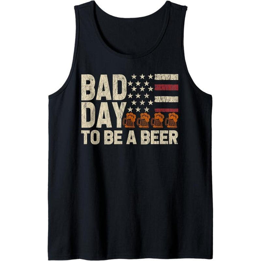 Retro Bad Day To Be A Beer USA Flag Beer 4th of July Tank Top