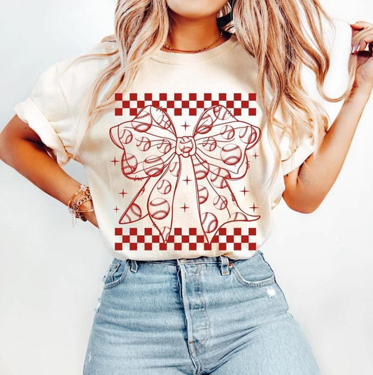 Retro Baseball Bundle T-Shirt, Baseball Mama T-Shirt, Baseball T-Shirt, Baseball Coquette T-Shirt, Game Day Baseball Bow T-Shirt, Checkered Baseball T-Shirtstyle{n002}5