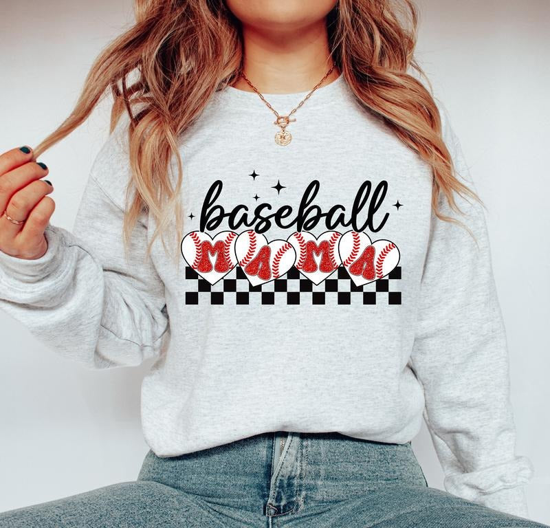 Retro Baseball Mama Sweatshirt, Funny Sports Sweater, Baseball Mom Sweatshirt, Unisex Sweatshirt, Gifts For Mom Mother From Kids Children, Long Sleeve Crewneck Tee, Mom Gifts Sweater, Gifts For Birthday Fit Womenswear