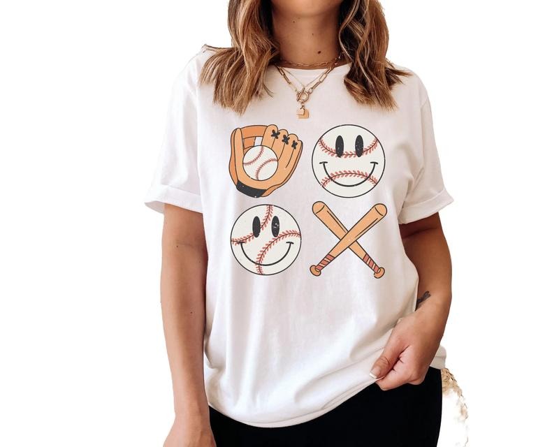 Retro Baseball Shirt, Baseball Tee, Womens Baseball T Shirt, Baseball Mom, Baseball T-Shirt, Gifts For Baseball Fan, Baseball Gifts For Players, Short Sleeve Tee Shirt, Gift For Birthday Christmas