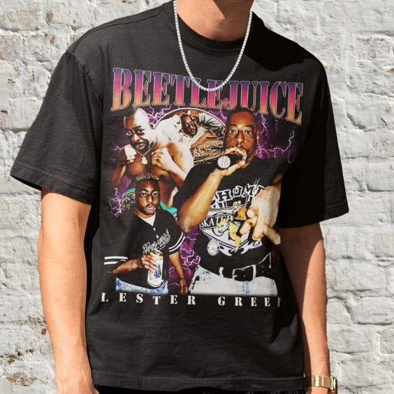 Retro Beetlejuice Lester Green T Shirt, Funny Classic 90s Graphic Tee, Unisex, Vintage Bootleg, Retro 90s Fans Shirt, Unisex T-shirt.
