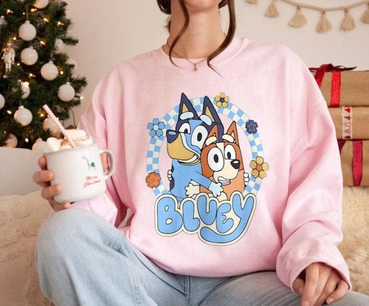 Retro Bluey Family Shirts, Bluey Dad Bluey Mum, Family Matching Shirts, Bluey Birthday  sweater