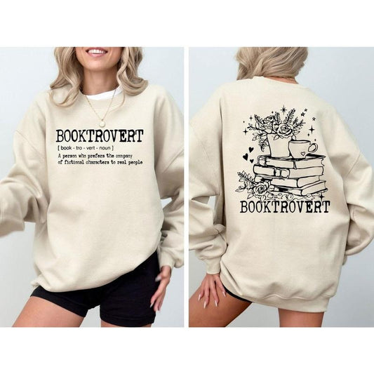 Retro Booktrovert Sweatshirt, Book Lover Shirt For Women, Classic Literature Hoodie, Bookish Girl Sweat,Bookworm Hoodie,Gift For Librarian
