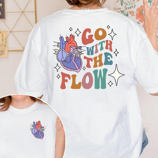 Retro CVICU Cardiac Nurse Heart Flow Anatomy T-shirt, Cath Lab RN Shirt, CCU Tee, Cardiac Care Unit Tee, Cardiology Sonographer Gift