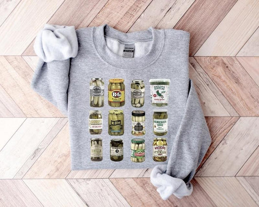 Retro Canned Pickles Sweatshirt, Pickle Lovers Hoodie, Pickle Crewneck Sweatshirt, Canning Shirt, Pickle shirt, Pickle Crewneck Sweatshirt