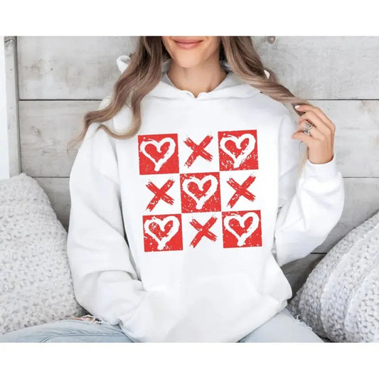 Retro Checkered Heart Valentines Day Shirt, Valentines Hearts Love Sweatshirt, Valentines Coquette Retro Hoodie, Unisex Sweater Pullover Tee