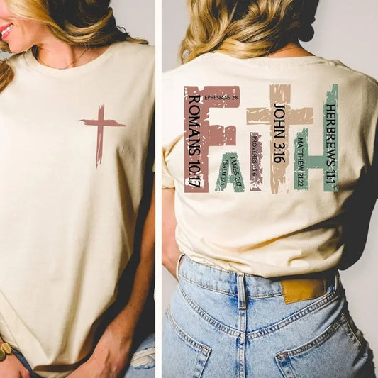 Retro Christian Shirt, Bible Verse Shirt, Religious Shirt, Retro Faith Shirt, Christian Cross Shirt Cotton Top Menswear Polyester