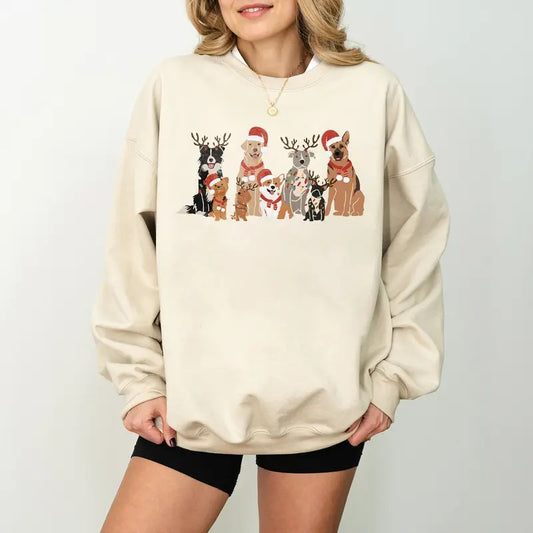 Retro Christmas Dog Sweatshirt, Dog Owner Christmas Gift, Dog Christmas Shirt, Gift for Dogg Lover, Xmas Tee