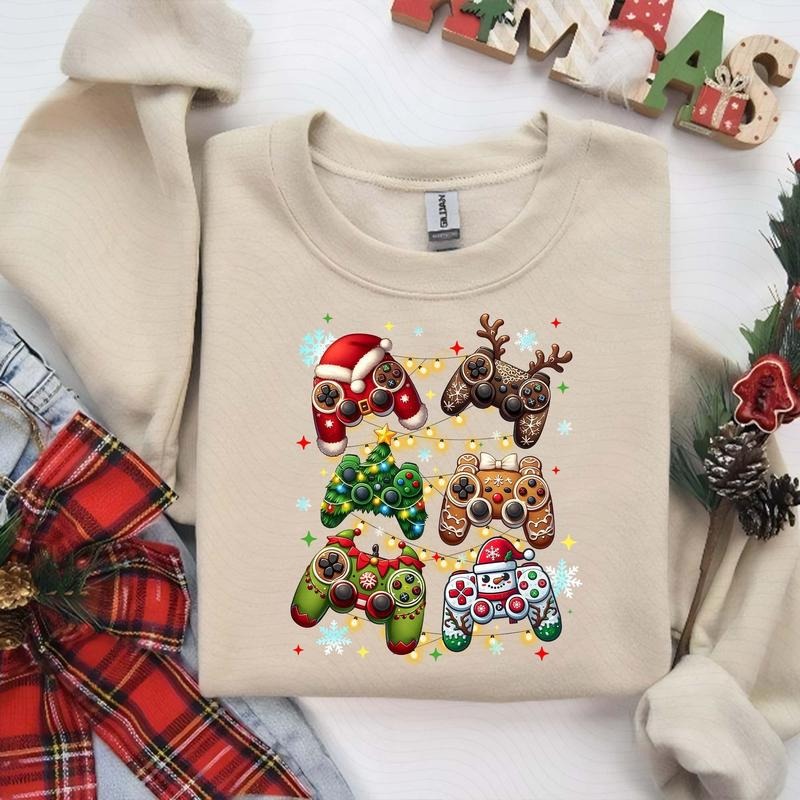 Retro Christmas Gaming Controller Shirt, Santa Claus, Merry Christmas 2024, Christmas Unisex Shirt - Sweatshirt - Hoodie, For Men, For Women