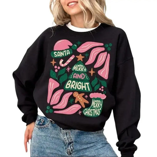 Retro Christmas Vibes Sweatshirt,hoodie, Tis The Season Sweater, Merry Christmas Shirt, Christmas Sweatshirt, In My Merry Era, Cute Holiday Sweater