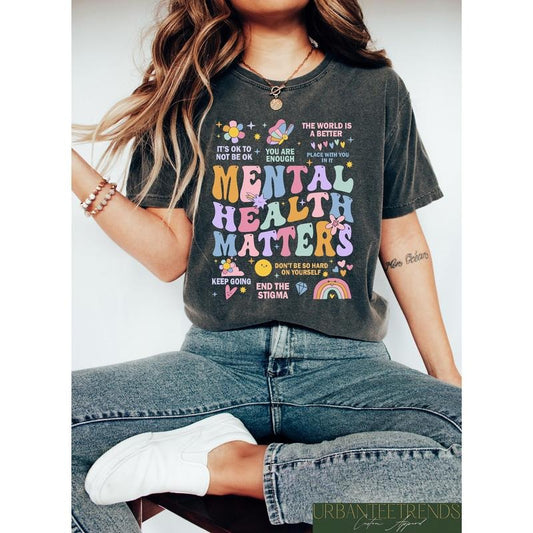 Retro Comfort Mental Health Matters Shirt, Mental Health Shirts, Women Inspirational Shirts, Inspirational Gifts, Therapy T-Shirt